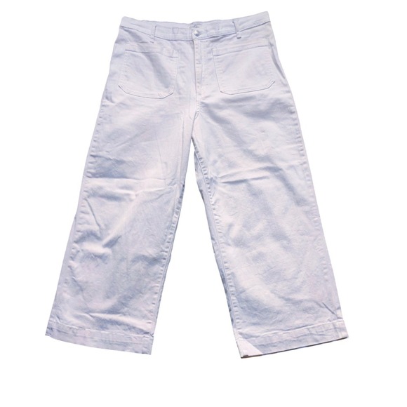 Jessica Simpson Women's Cropped Wide Leg High Rise White Jeans Pants 2x30 - Picture 1 of 6